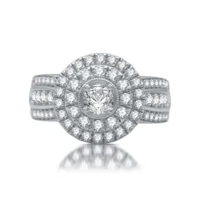 1 1/4 CTW Diamond Halo Engagement Ring in 10KT White Gold