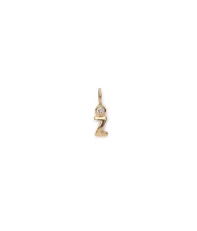 14k Gold Alphabet Soup "Z" Charm