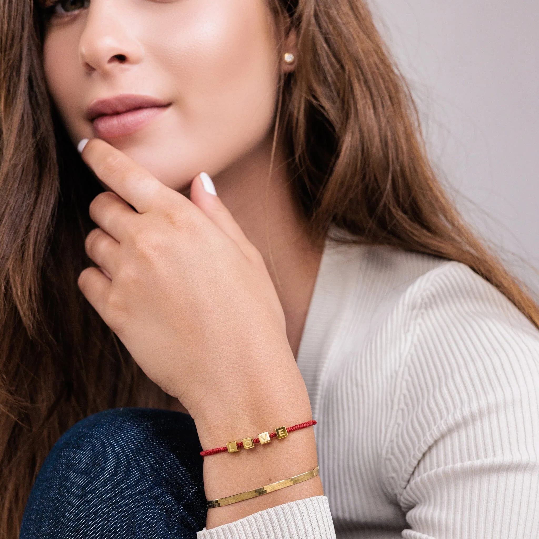 Alpha Block Bracelet - 18K Rose Vermeil