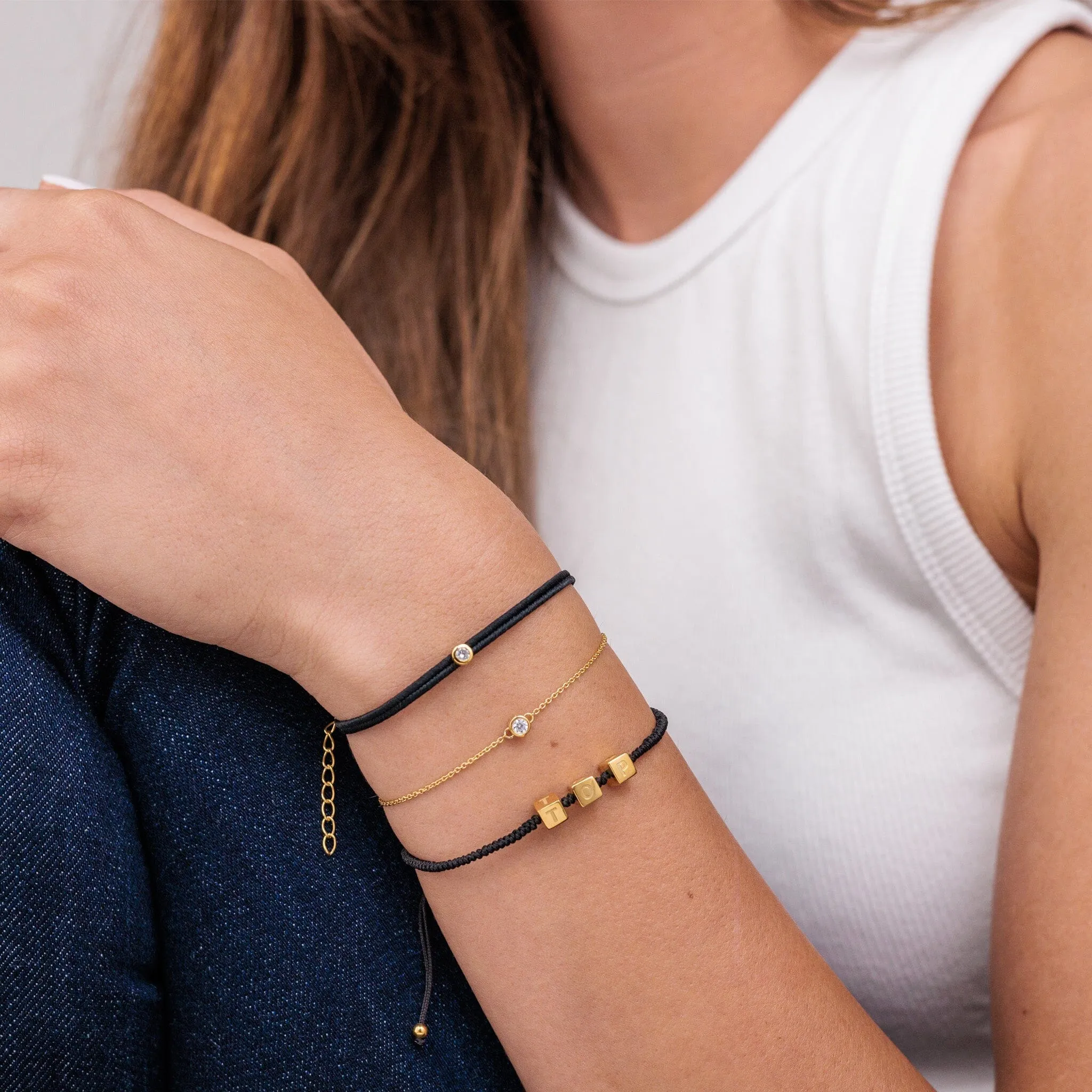 Alpha Block Bracelet - 18K Rose Vermeil