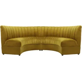 Art Deco Demilune Yellow Sofa