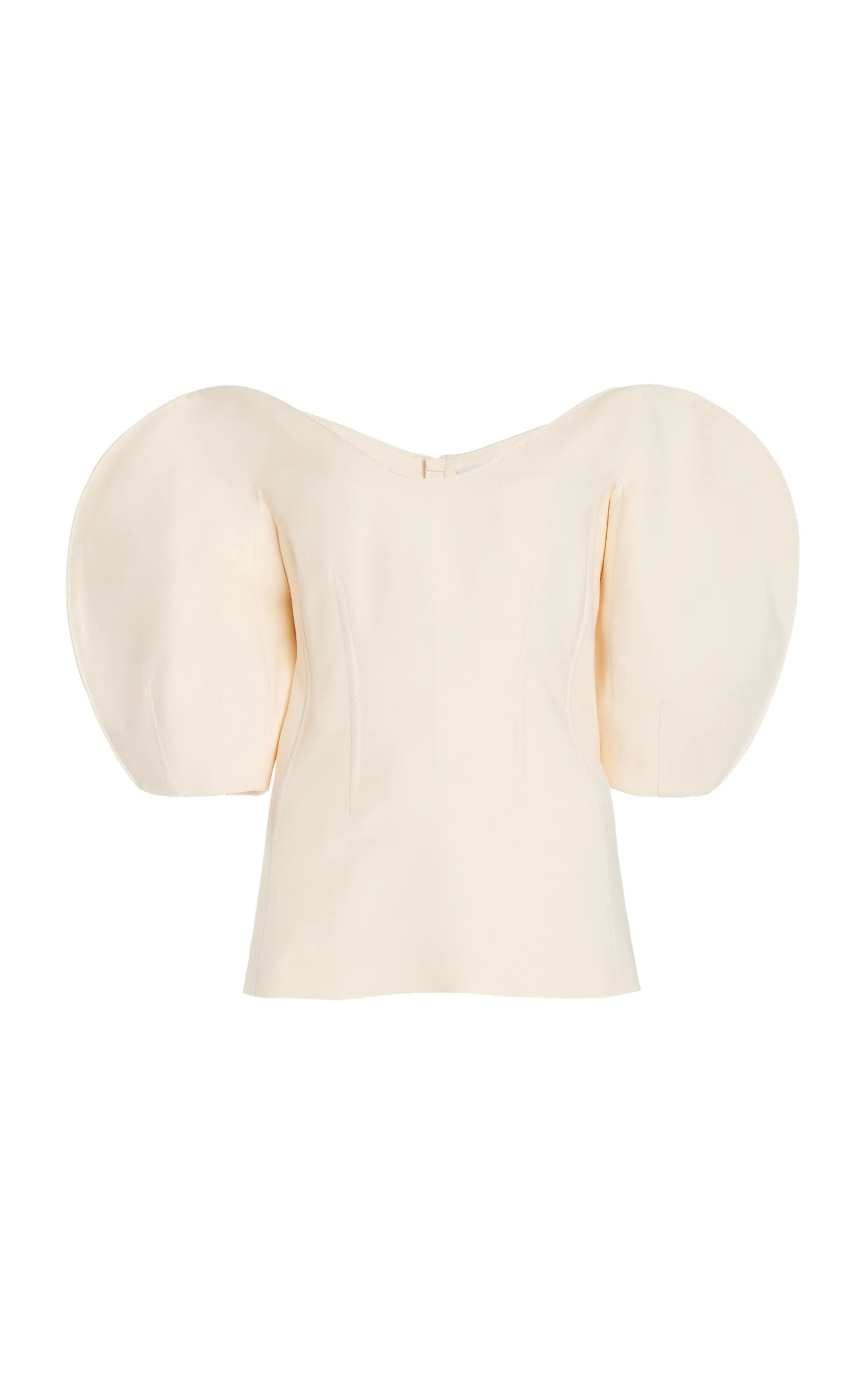 Bartlet Top in Ivory Wool Silk Cady