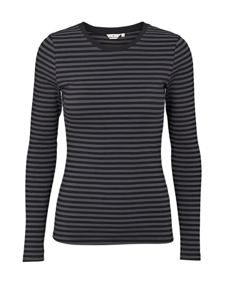 BASIC APPAREL Ludmilla longsleeve tee 146-01 blackened pearl black 693 women