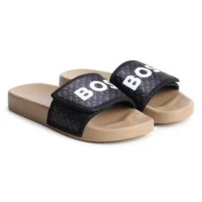 Black Logo Pool Slides