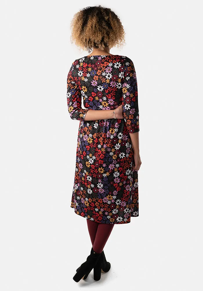 Dilara Daisy Print Midi Dress