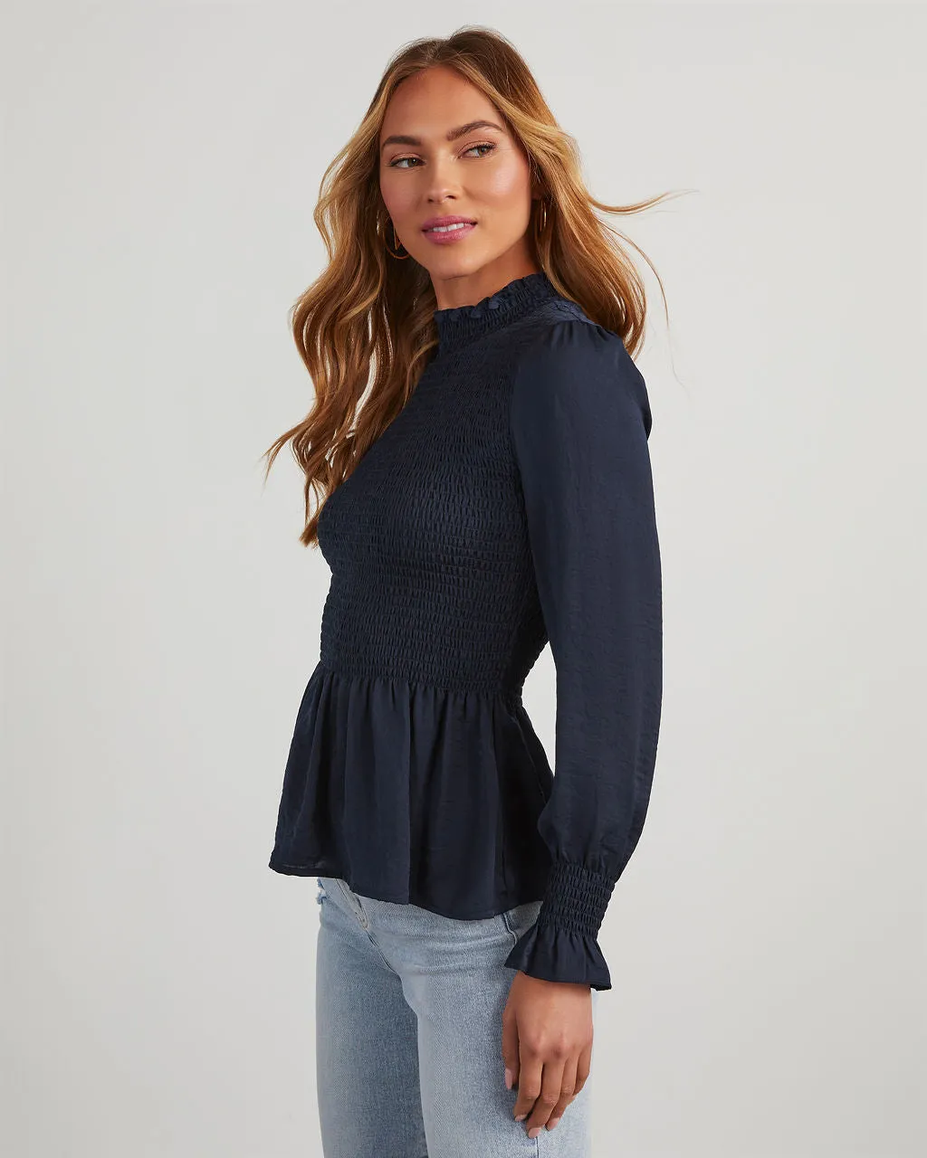 Down To Business Smocked Blouse