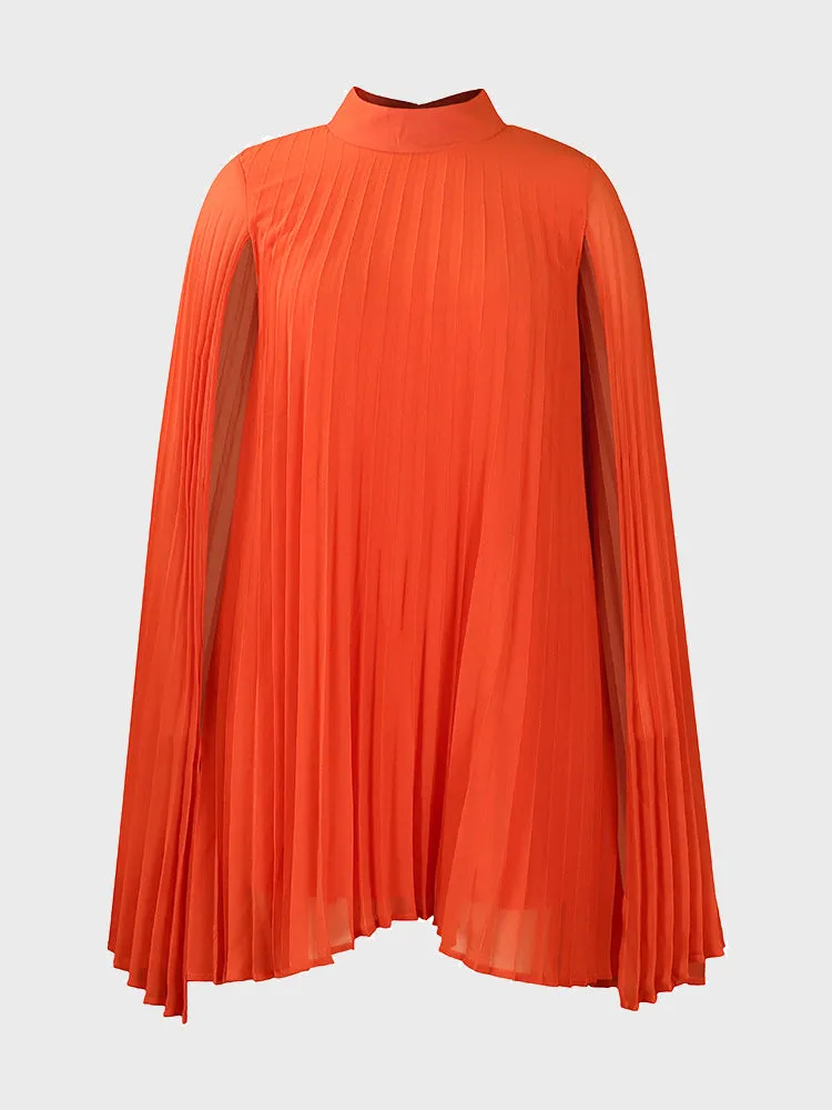 Elegant Draped Cape Batwing Dress