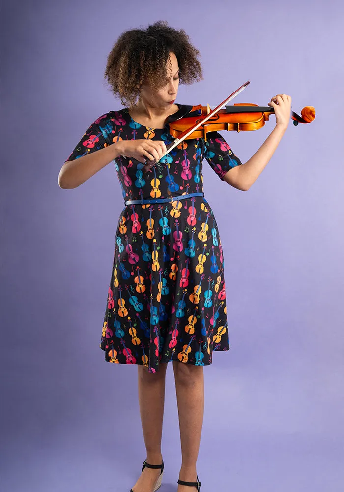 Ginette Violins Print Dress