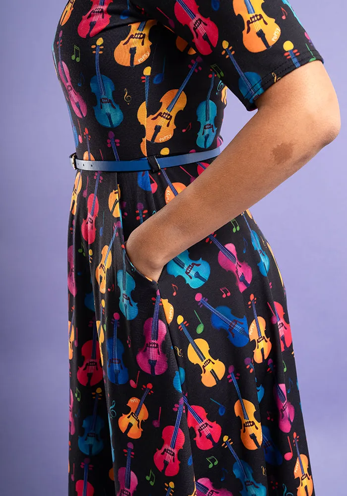 Ginette Violins Print Dress