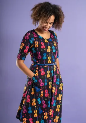 Ginette Violins Print Dress