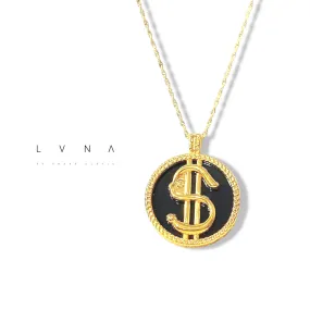 #GOLD2024 | 18K Golden Dollar Sign Pendant Necklace