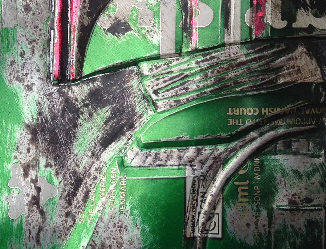 Hand Signed Print by Chris Duncan, Boba Fett on Carlsberg Can