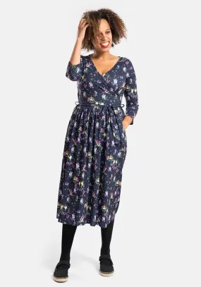 Hopscotch Dancing Frog Print Midi Dress