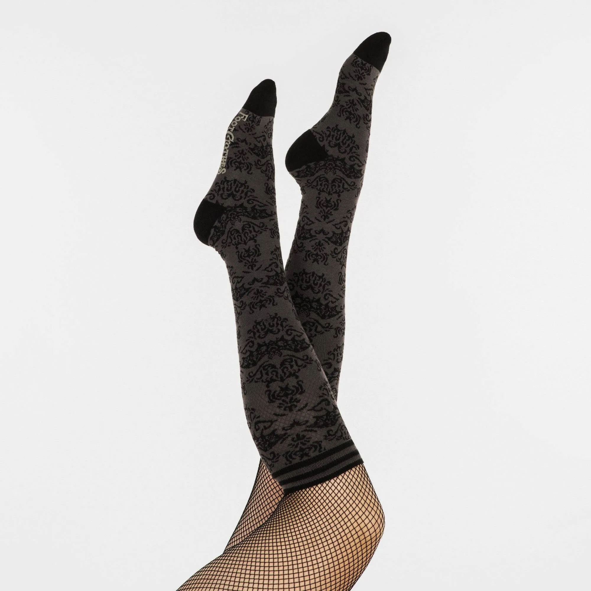 Instant Shipping! Bat Damask Knee High Socks