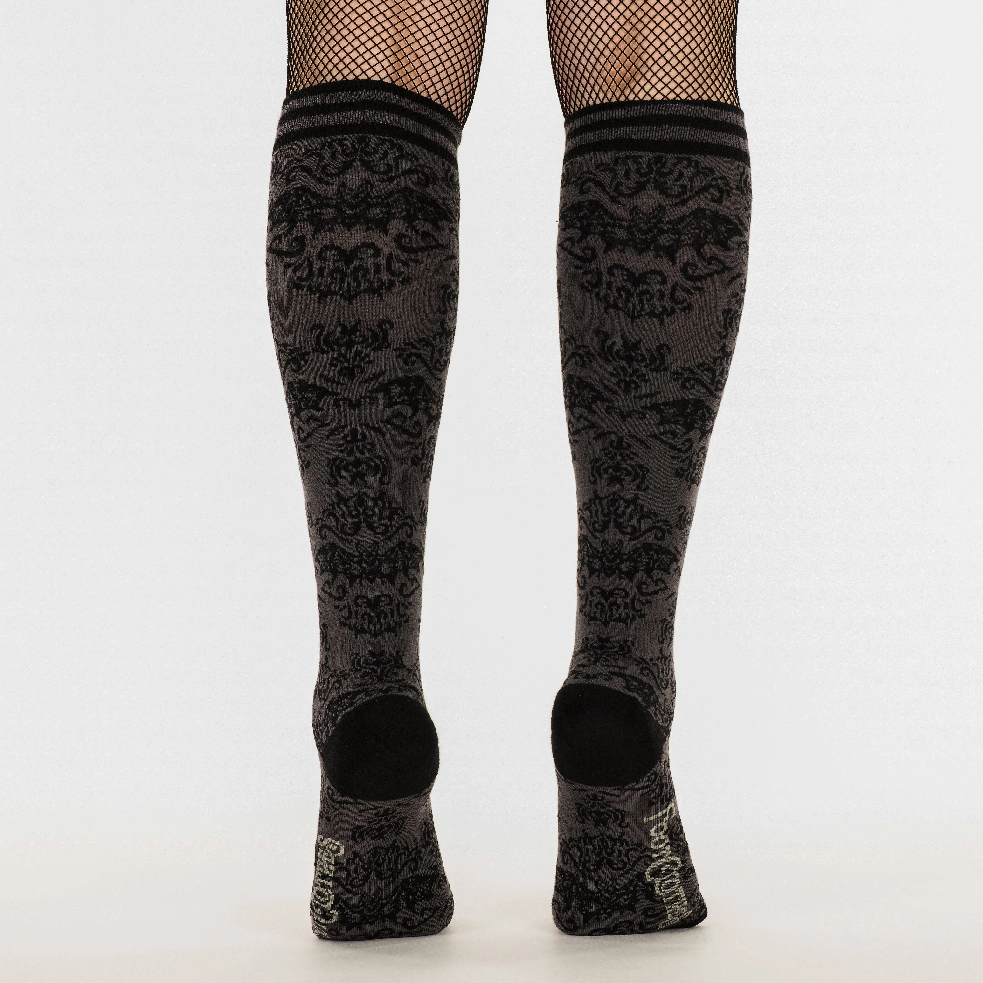 Instant Shipping! Bat Damask Knee High Socks