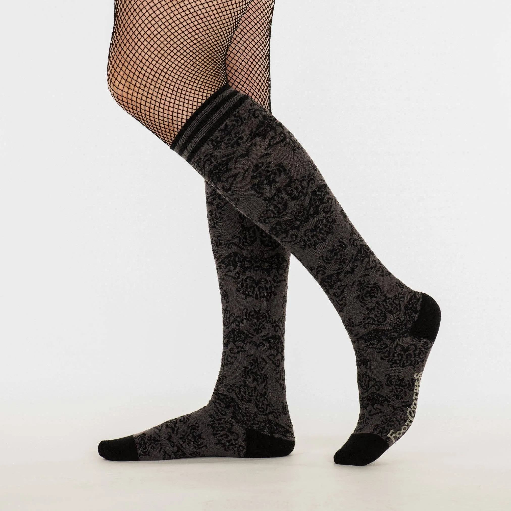 Instant Shipping! Bat Damask Knee High Socks