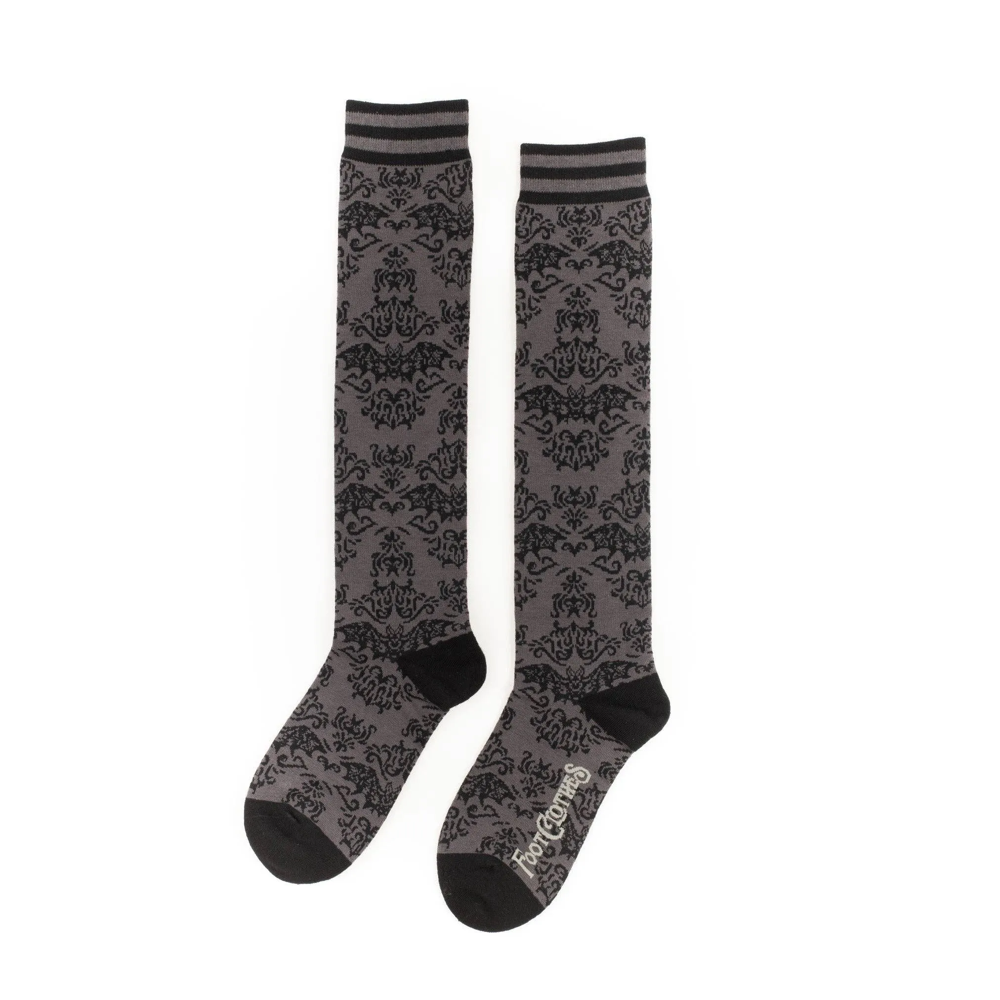 Instant Shipping! Bat Damask Knee High Socks