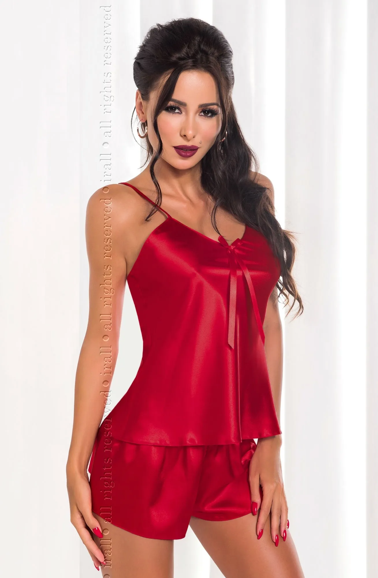 Irall Aria Set Delicate Satin Camisole Burgundy