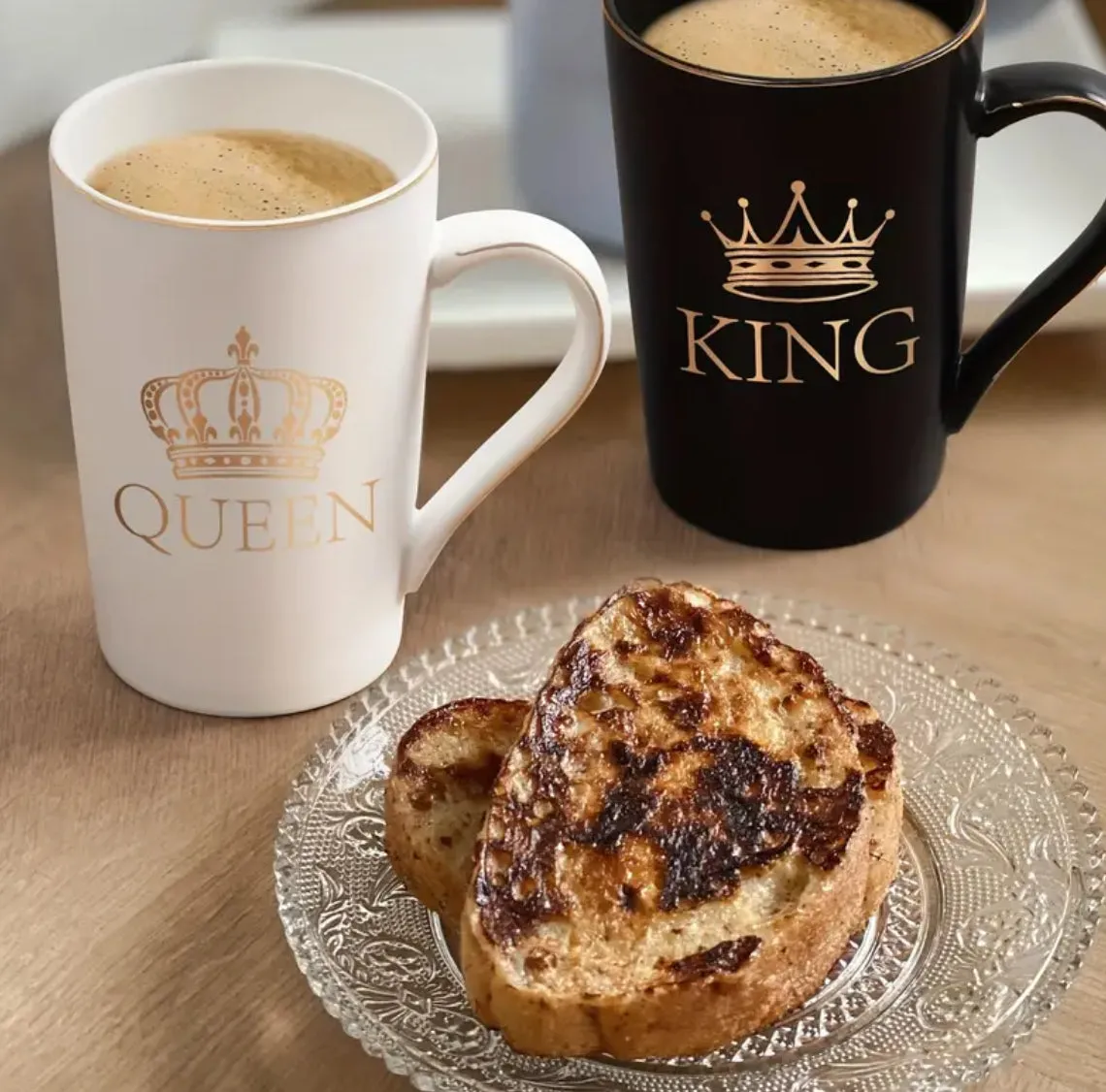 “King And Queen” Mugs, Engagement or Wedding Newlywed, His And Hers Gifts,14Oz