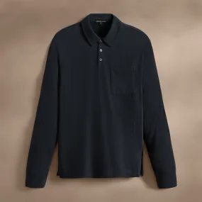 Long Sleeve Pocket Polo - Magma