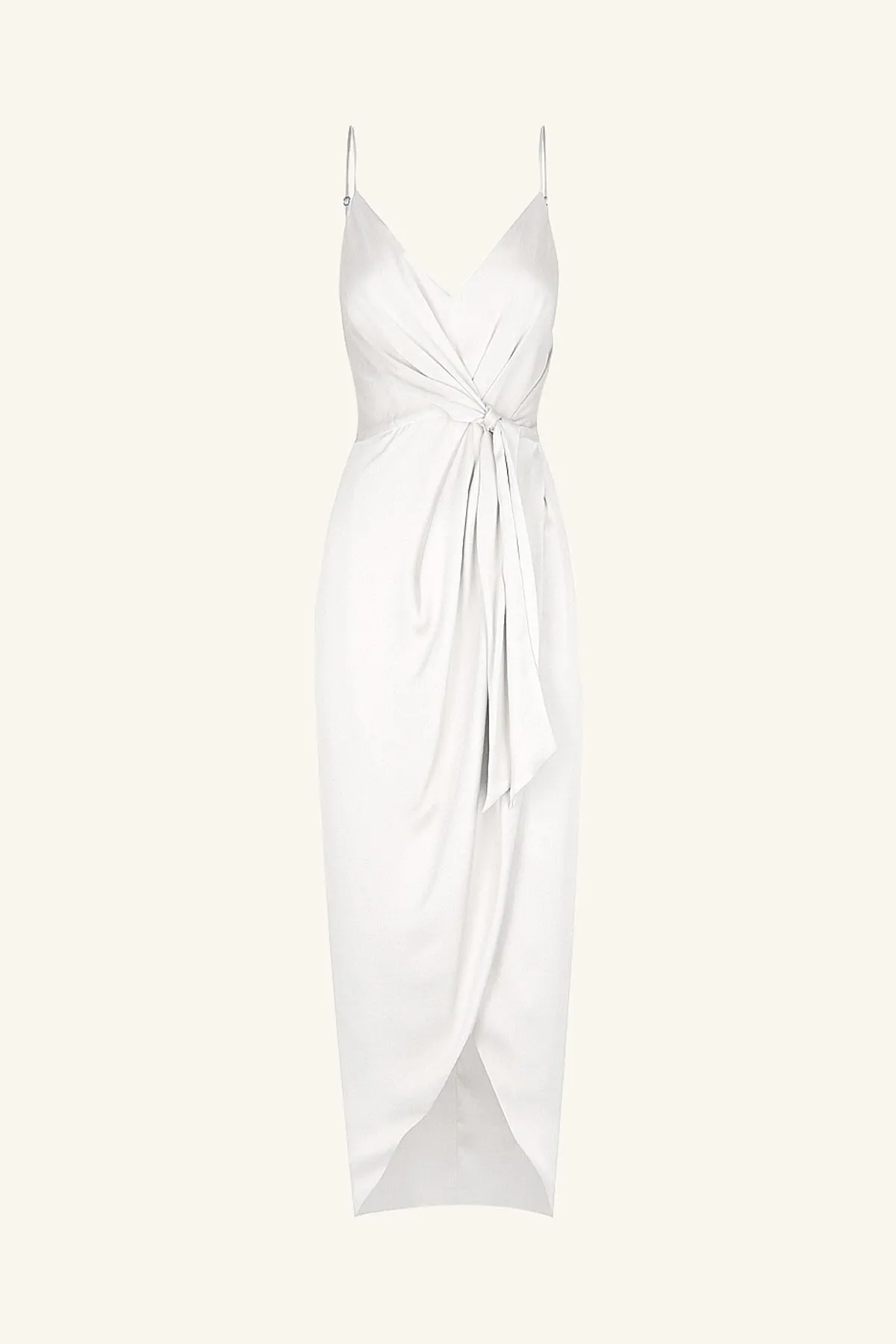 LUXE TIE FRONT COCKTAIL DRESS - IVORY