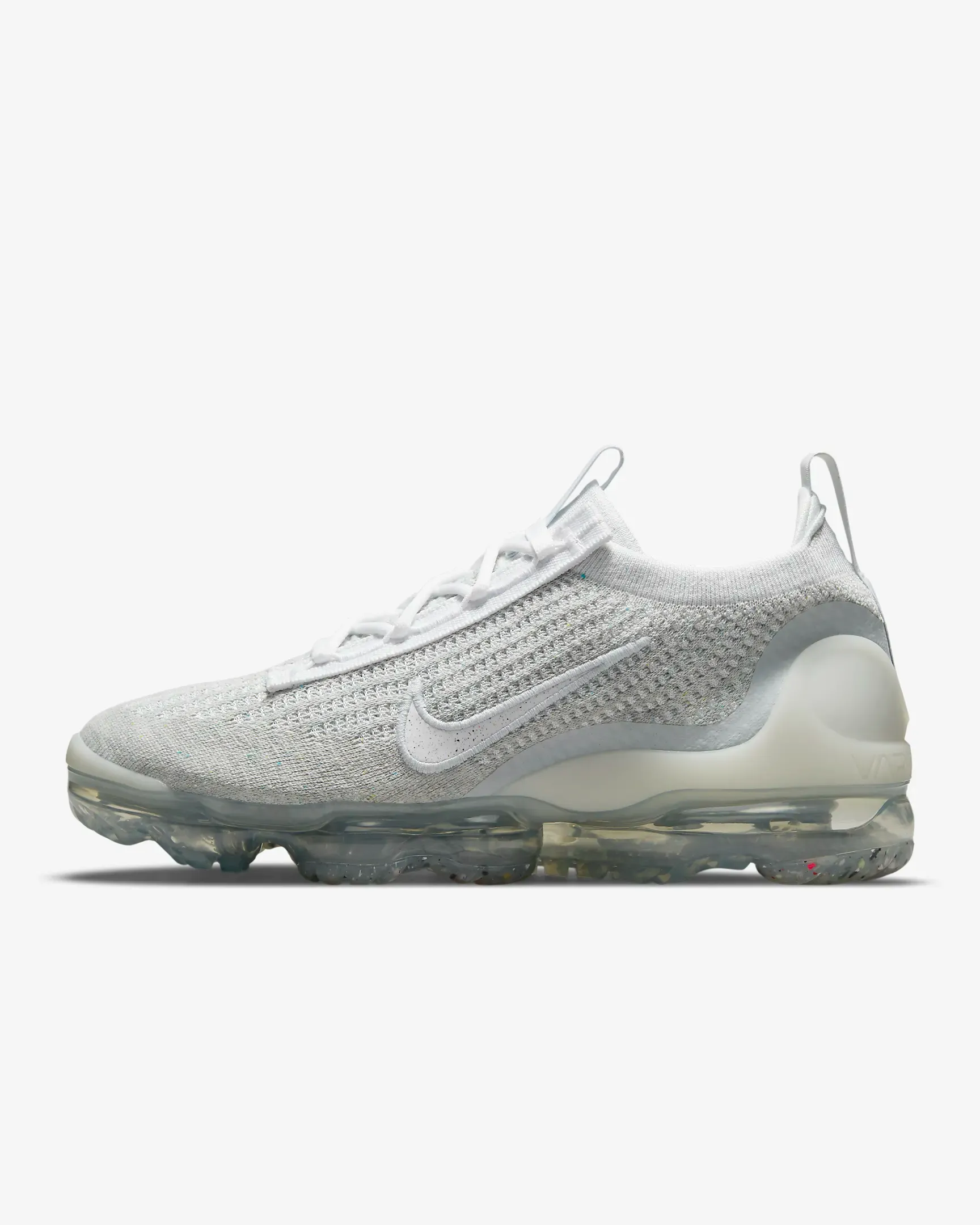 Nike Women's Air Vapormax 2021 FK Shoes - White / Pure Platinum / Metallic Silver