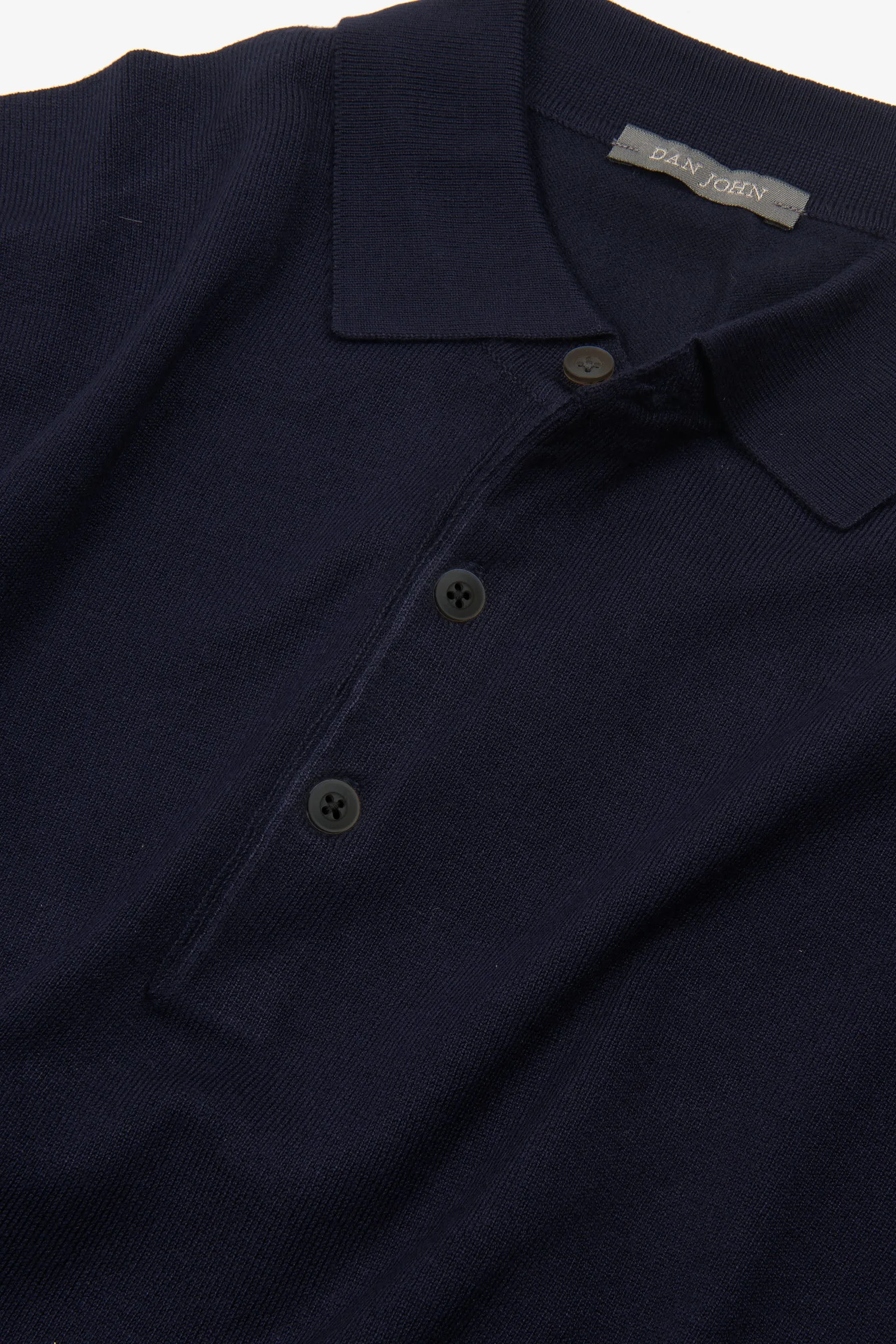 Polo in maglia con bottoni blu