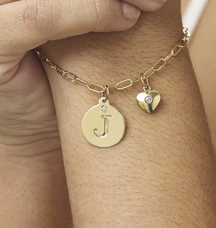 "G" Alphabet Charm With Diamond