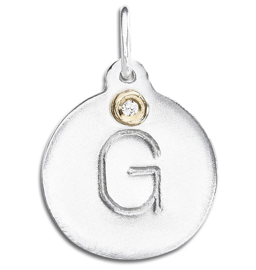 "G" Alphabet Charm With Diamond