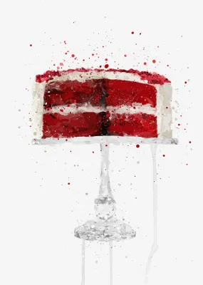 Red Velvet Cheesecake Wall Art Print