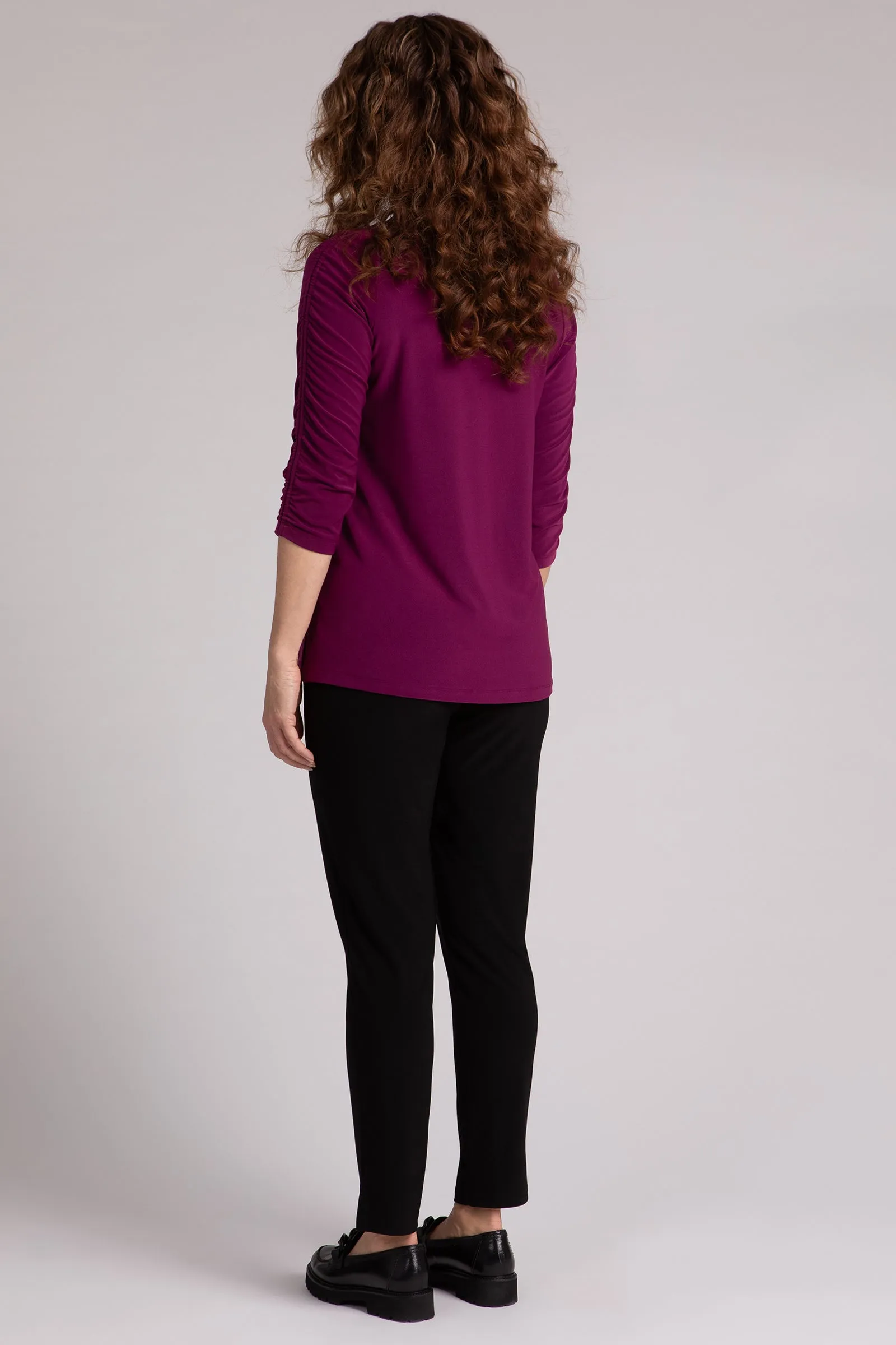 Revelry Top with Rusched Sleeve | Amaranth