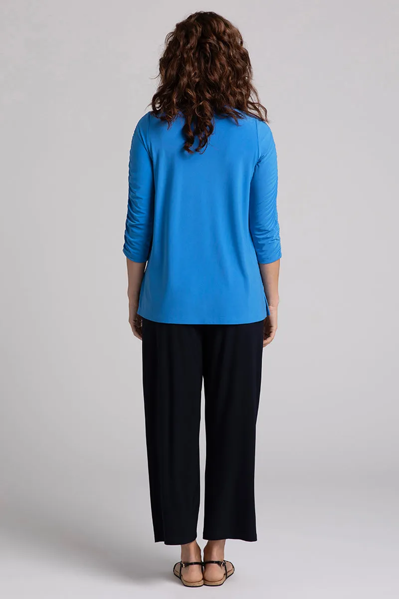 Revelry Top with Rusched Sleeve | Marine