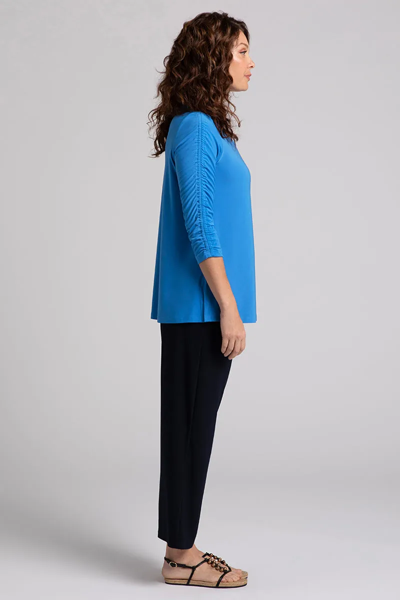 Revelry Top with Rusched Sleeve | Marine