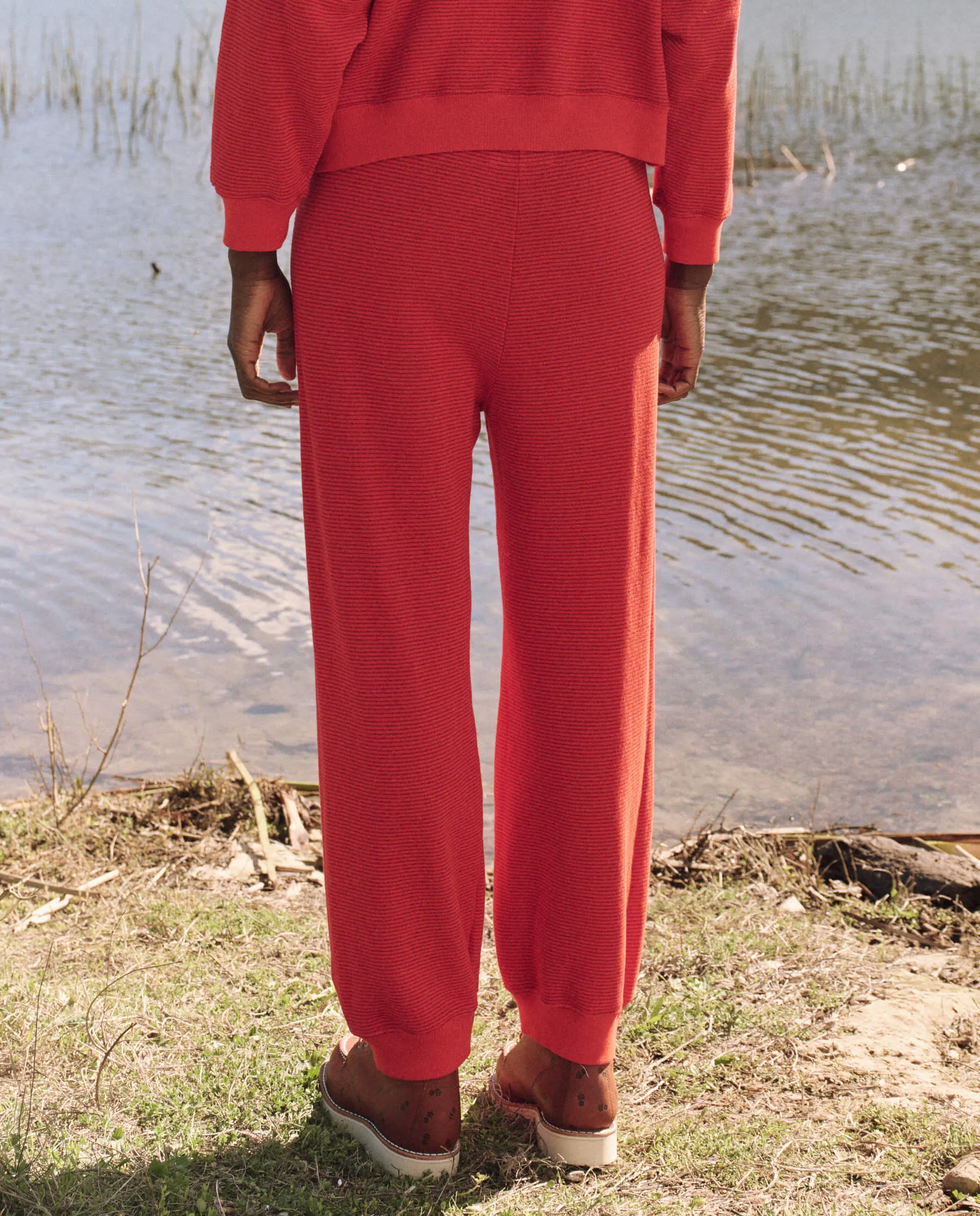 The Lantern Pant. -- Hot Red Overdyed Stripe