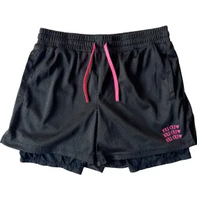 TRAINING SHORT WITH LINER - BLACK / PINK