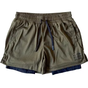 TRAINING SHORT WITH LINER - OLIVE