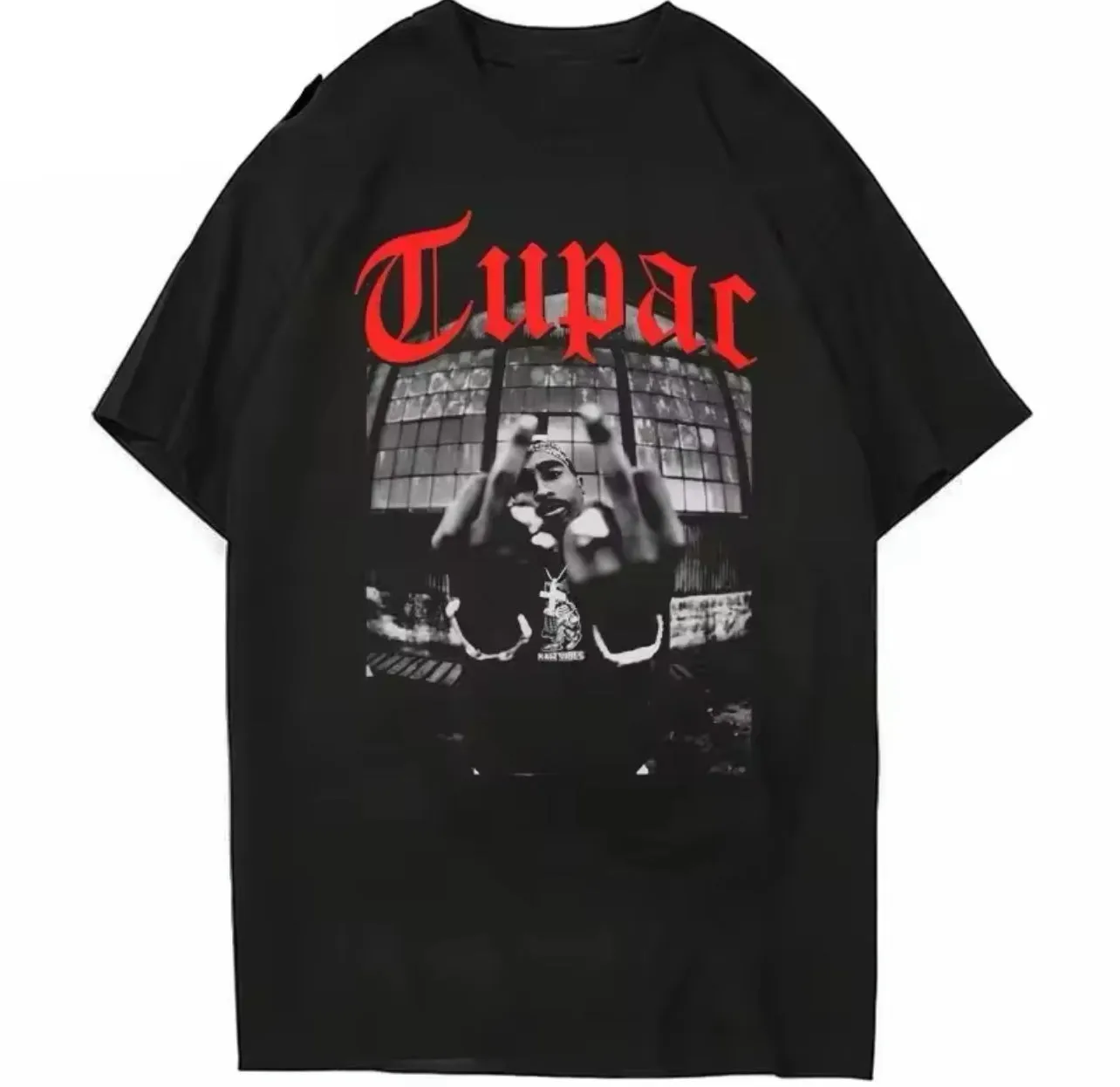 “Tupac Streetwear” Hip Hop, Oversized, T-Shirt, Men / Women, Up To 2XL