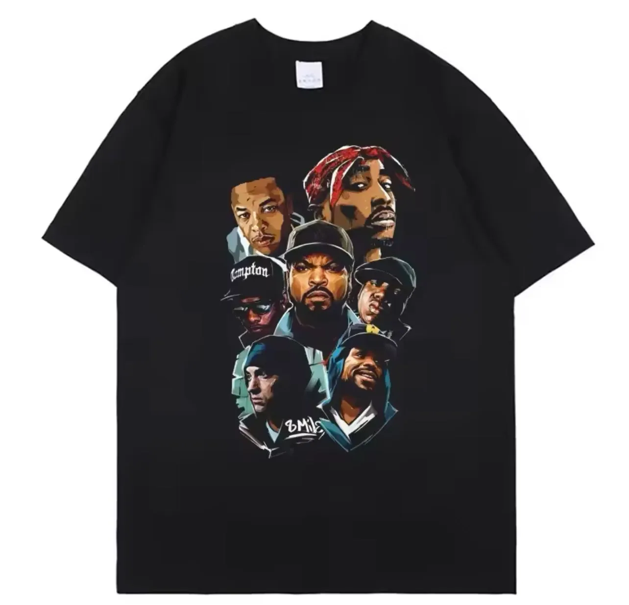 “Tupac Streetwear” Hip Hop, Oversized, T-Shirt, Men / Women, Up To 2XL