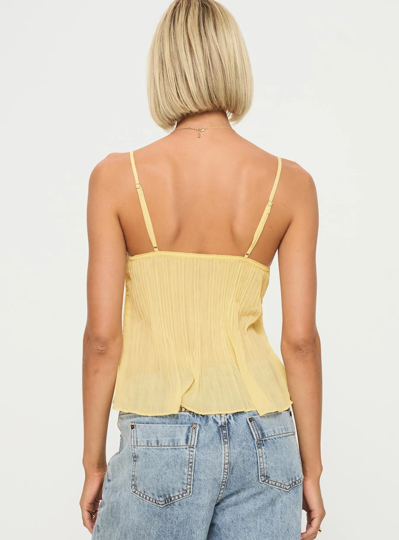 Zami Pleat Top Lemon